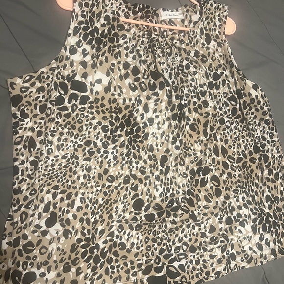 Calvin Klein Black, beige and White Fitted Sleeveless, stretch - Picture 2 of 6